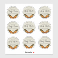 Vintage Butterfly Body Butter 2.5" Product Label