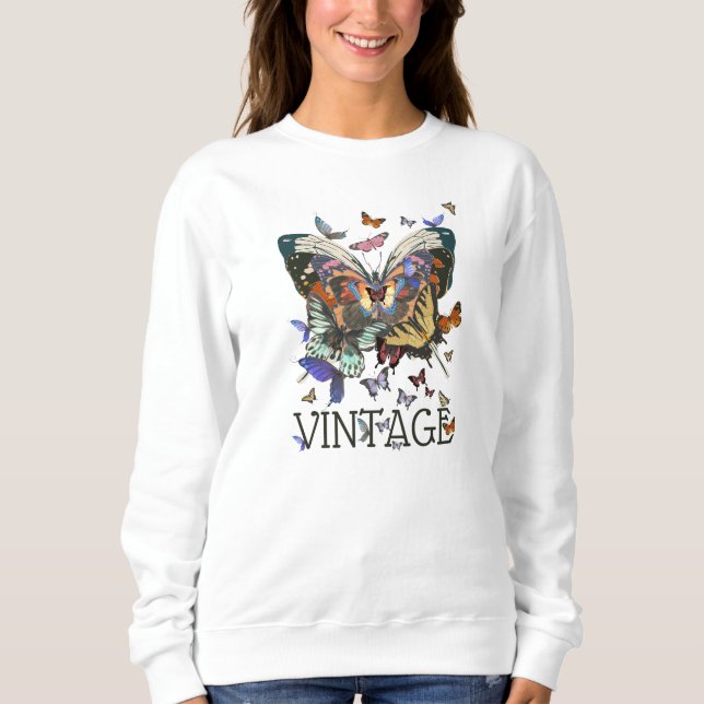 Vintage Butterfly Boho Sweatshirt (Front)