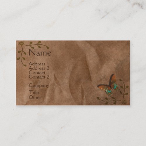 Vintage Butterfly Business Card