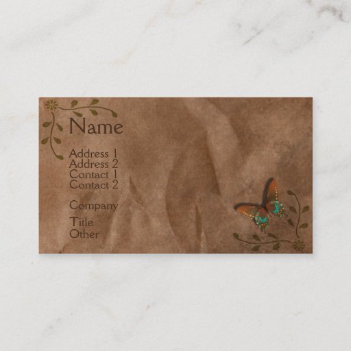Customizable Vintage Butterfly Business Card