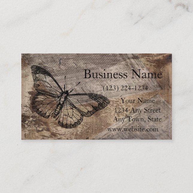 Vintage Butterfly Business Card (Front)