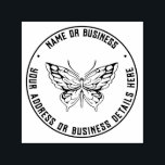 Vintage Butterfly Business Name Return Address Self-inking Stamp<br><div class="desc">Personalized rubber stamp for your holiday mailing return address, small business professional logo and custom info. Vintage and classic design to add some personal touch to your mail and package. Customize the text with your name or business name, address and contact information. Use the Design Tool to further edit the...</div>