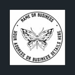Vintage Butterfly Business Name Return Address Self-inking Stamp<br><div class="desc">Personalized rubber stamp for your holiday mailing return address, small business professional logo and custom info. Vintage and classic design to add some personal touch to your mail and package. Customize the text with your name or business name, address and contact information. Use the Design Tool to further edit the...</div>