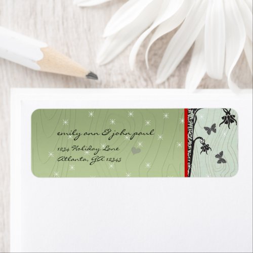 Vintage Butterfly Christmas Return Address Labels