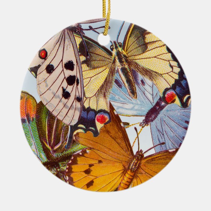 Vintage Butterfly Collage Ornament