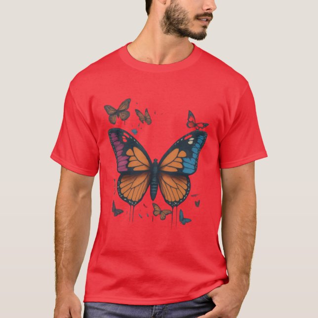 Vintage Butterfly Collage T-Shirt Collection" (Front)