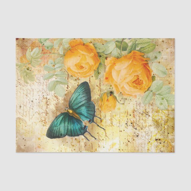 Vintage Butterfly Collage Tissue Paper (Front)