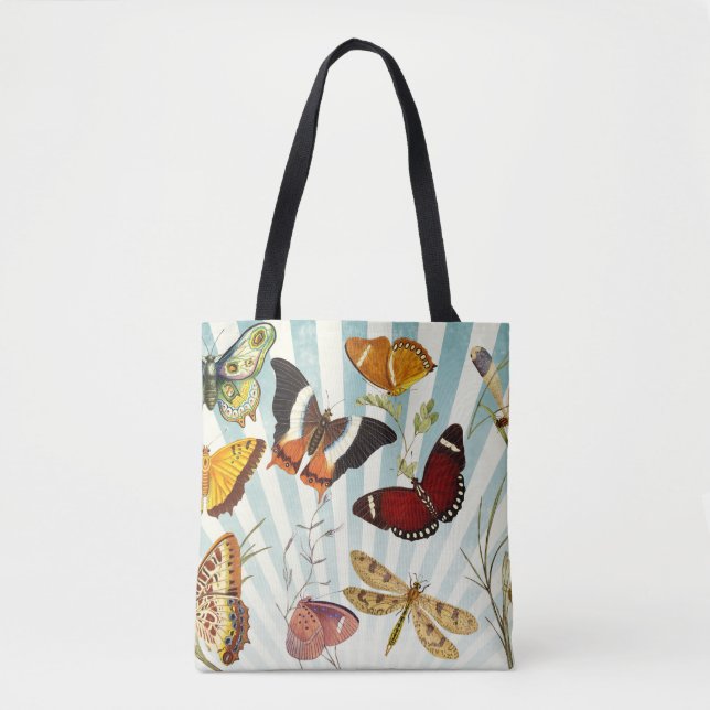 vintage butterfly collage tote bag (Front)