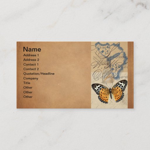 Customizable Vintage Butterfly Collection Business Card