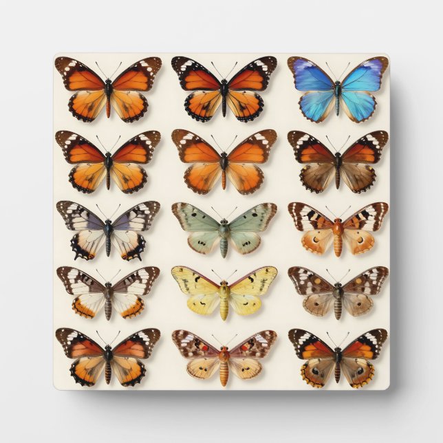 Vintage Butterfly Collection Grid Display Plaque (Front)