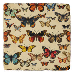 Vintage Butterfly Collection Pattern Trivet