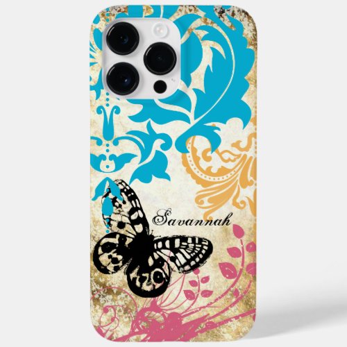 Vintage Butterfly Damask iPhone Case