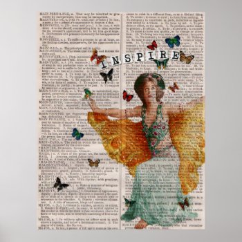 Vintage Butterfly Dancer Book Page Poster by gidget26 at Zazzle