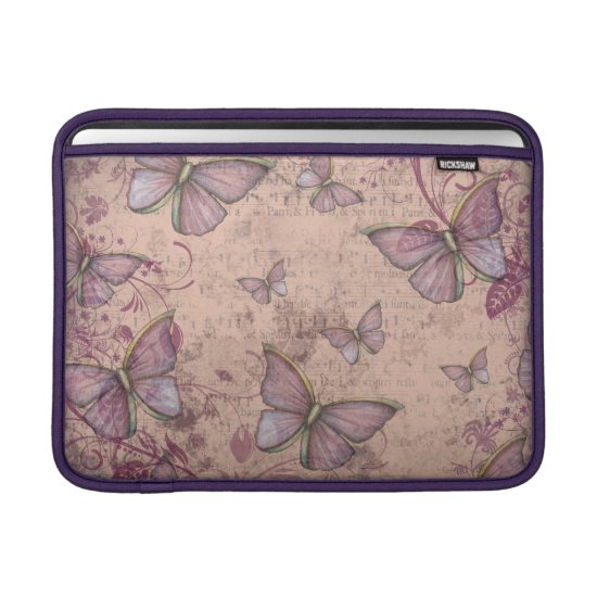 Vintage Butterfly Design in Shades of Pink MacBook Sleeve