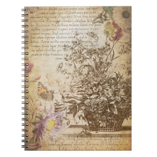 Vintage Butterfly Engraved Botanical Notebook