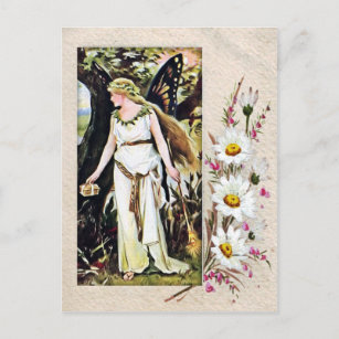 Vintage Butterfly Fairy Postcard