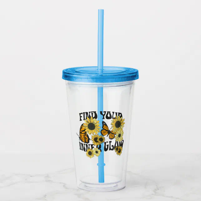 Vintage Butterfly | Find Your Inner Glow Acrylic Tumbler | Zazzle