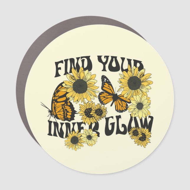 Vintage Butterfly | Find Your Inner Glow Car Magnet (Front)
