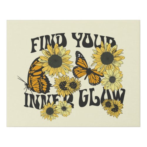 Vintage Butterfly  Find Your Inner Glow Faux Canvas Print