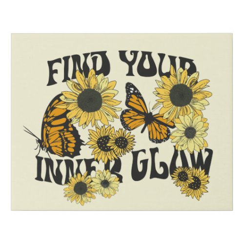 Vintage Butterfly  Find Your Inner Glow Faux Canvas Print