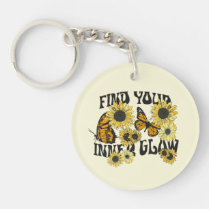 Vintage Butterfly Find Your Inner Glow Keychain