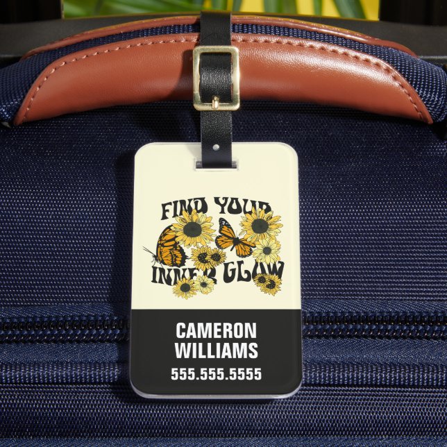 Vintage Butterfly | Find Your Inner Glow Luggage Tag (Front Insitu 2)