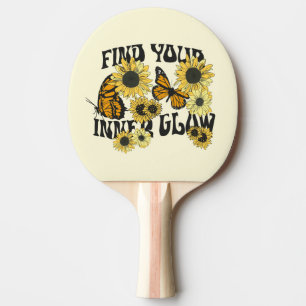 Vintage Butterfly   Find Your Inner Glow Ping Pong Paddle
