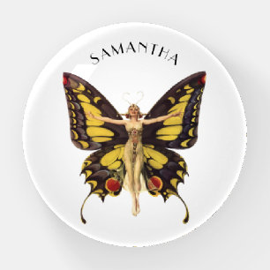 Vintage Butterfly Flapper with Your Monogram Paperweight