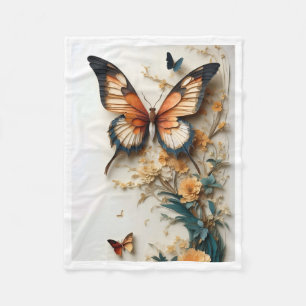 Vintage Butterfly Floral Blanket