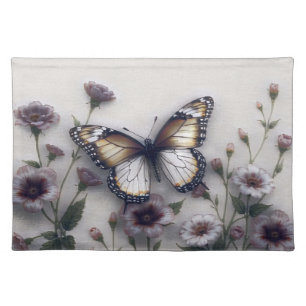 Vintage Butterfly Floral Cloth Placemat