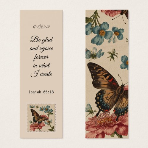 Vintage Butterfly Floral Elegant Bible Verse