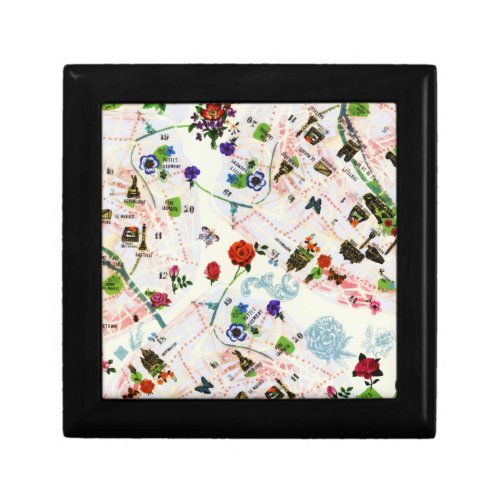 Vintage Butterfly Floral Paris Street Watercolor Gift Box