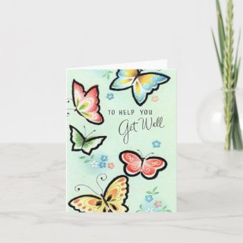 Vintage Butterfly Get Well Card by Gypsify at Zazzle