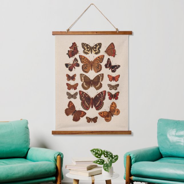 Vintage Butterfly Hanging Tapestry (Living Room)