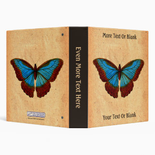 Vintage Butterfly Illustration 3 Ring Binder