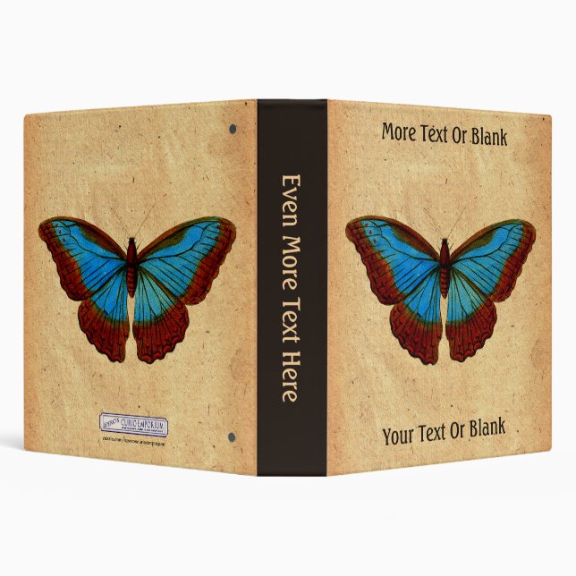 Vintage Butterfly Illustration 3 Ring Binder (Background)