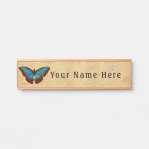 Vintage Butterfly Illustration Door Sign