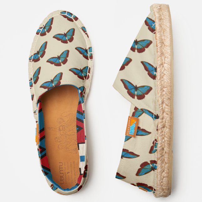 Vintage Butterfly Illustration Espadrilles (Side)