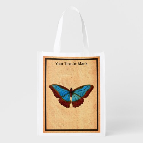 Vintage Butterfly Illustration Grocery Bag