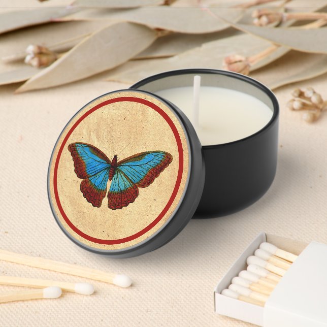 Vintage Butterfly Illustration Mini Candle Favors (Insitu)