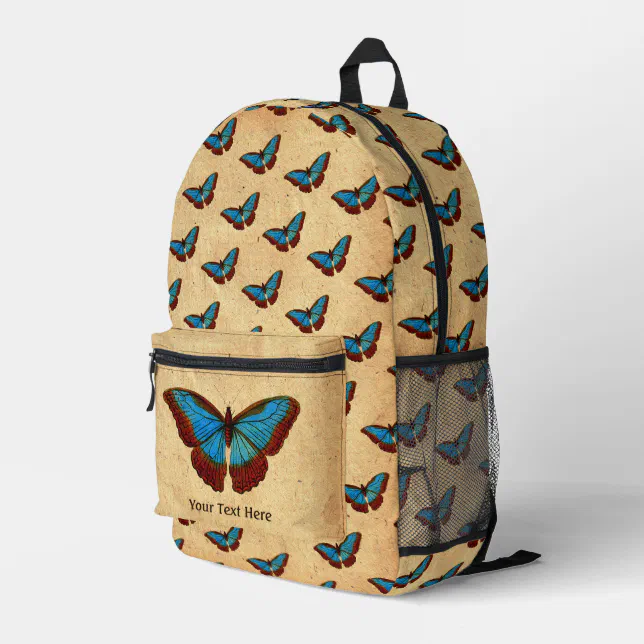 Vintage Butterfly Illustration Printed Backpack | Zazzle display picture 1