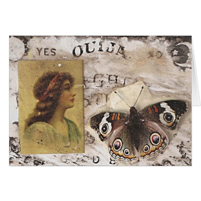 Vintage Butterfly Lady Collage Cards (Front Horizontal)