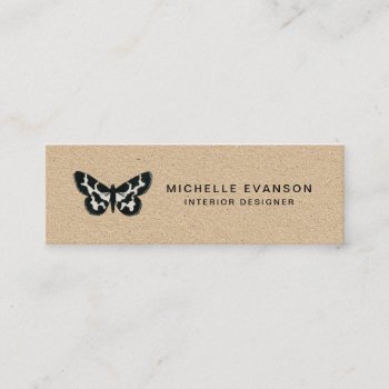 Vintage Butterfly Logo Professional Mini Business Card by whimsydesigns at Zazzle