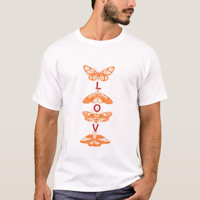 Vintage Butterfly Love – Artistic Nature-Inspired  T-Shirt (Front)