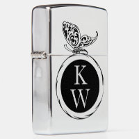 Vintage Butterfly Monogram Zippo Lighter