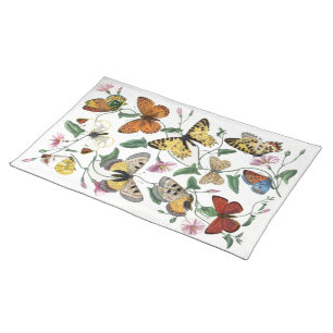 Vintage Butterfly & Moth Painting Cloth Placemat