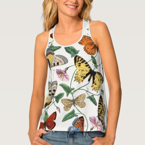 Vintage Butterfly  Moth Painting Tank Top
