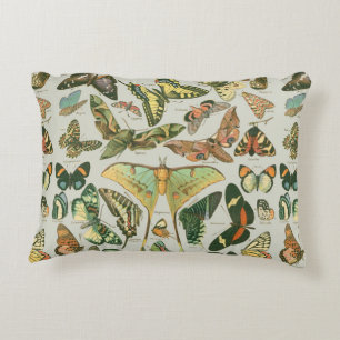 Vintage Butterfly Moth Pattern Print Decorative Pillow