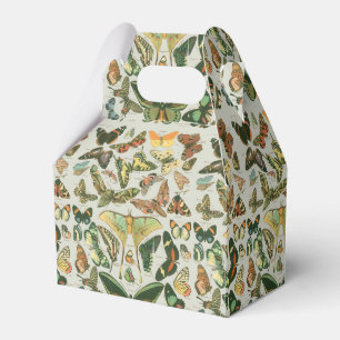 Vintage Butterfly Moth Pattern Print Favor Boxes