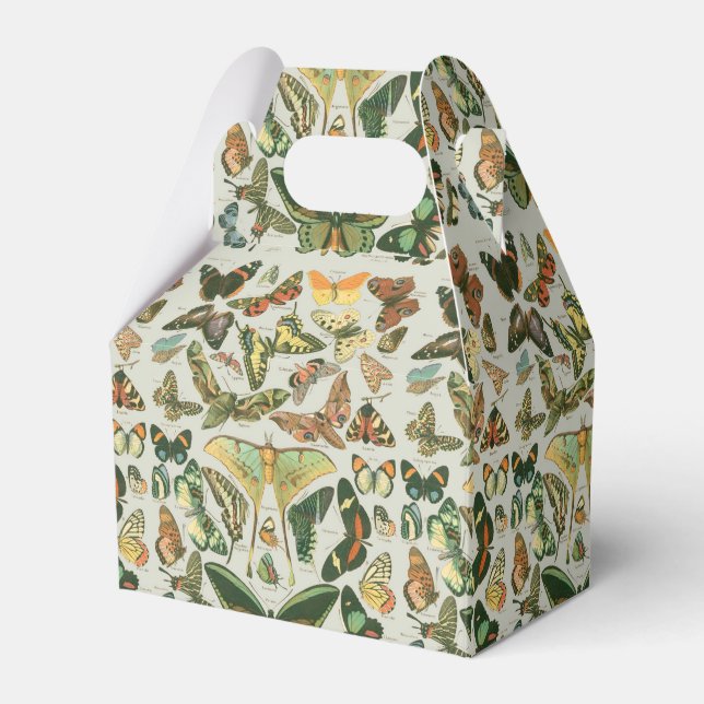 Vintage Butterfly Moth Pattern Print Favor Boxes (Front Side)